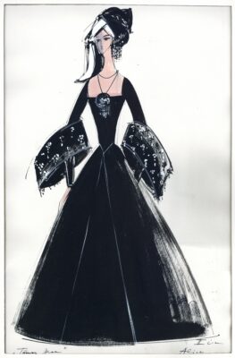 Božana Jovanović, skica kostima za dramu Tomas Mor, Narodno pozorište u Beogradu, 1965.